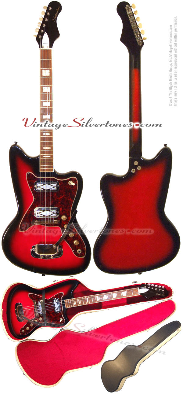 Silvertone -Harmony-made - 1478 solid body electric guitar with whammy bar circa 1965