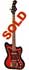 Silvertone 1443 electric bass guitar made by Danelectro of Neptune New Jersey, two pickup, solid body, black, masonite body, 2 lipstick pickups, circa 1967