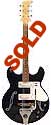 Standel Custom 202 hollow body electric guitar - 2 pickups black finish