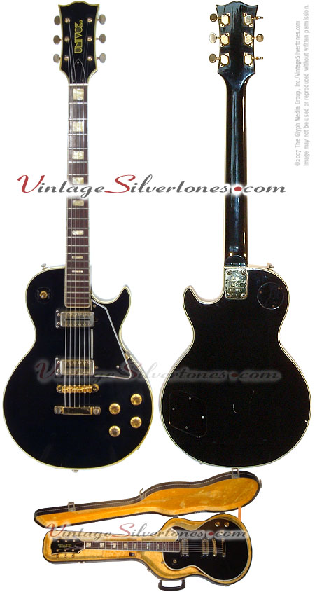 Univox Custom - Les Paul style 2 pickup solid body electric guitar in black