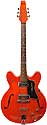 BURNS-BALDWIN Model 706 ES-335 style semi-hollow body translucent red finish, made in Italy assembled in the US