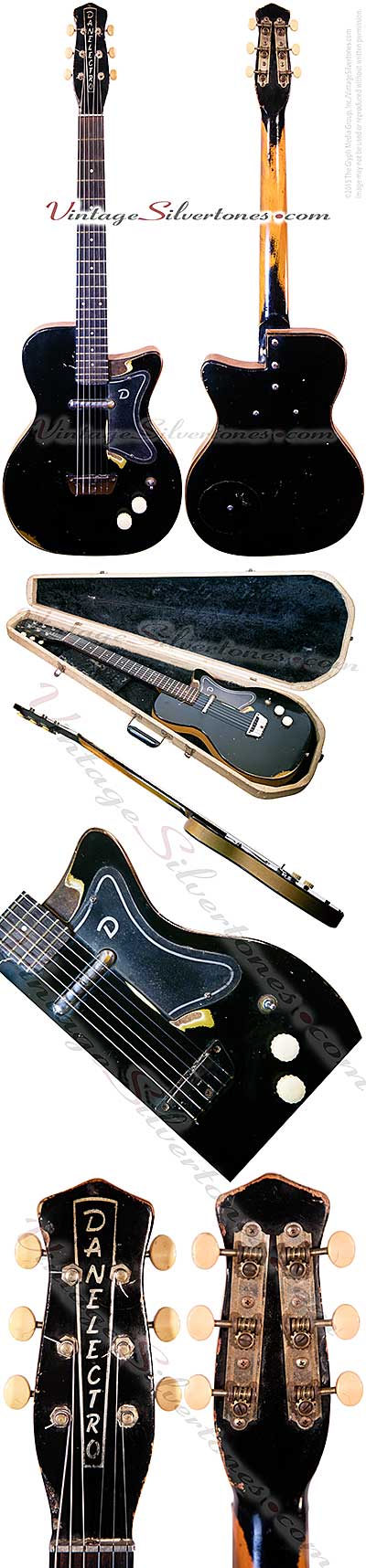 Danelectro U1 - single pickup black electric guitar 1957