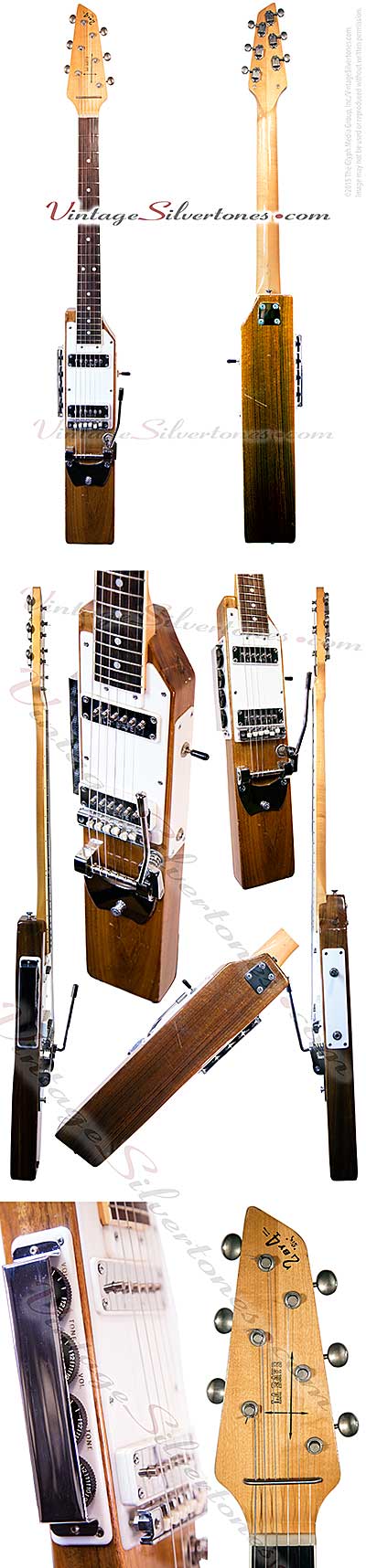 La Baye 2x4 Six guitar- 2 pickup, natural finish, solid body electric guitar, tremolo, made in Neodesha, Kansas USA circa 1967