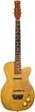 Silvertone 1359 made by Danelectro U2, two pickup, electric guitar, semi-hollow body, ginger tolex covered body with brown tolex binding, masonite body, lipstick pickup, made in 1956