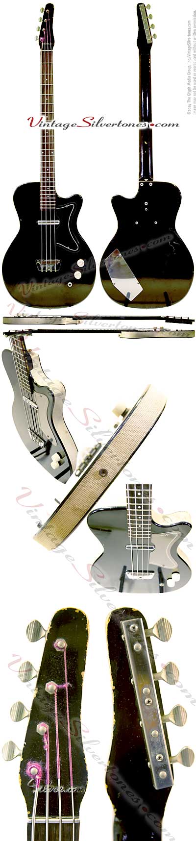 Silvertone Bass made by Danelectro model 1444 - U1 style - single pickup electric bass guitar