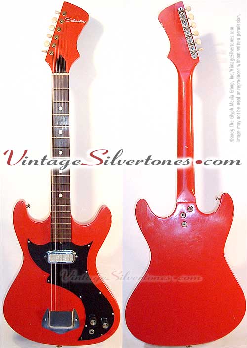 Silvertone Kay 1411 1pu solid body red electric guitar
