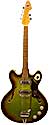 Teisco Del Rey EP-10T hollow body electric guitar 2 pickup, greenburst, double cutaway, made in Japan 1963