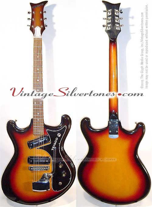 Teisco - Mosrite-style solid body electric guitar - 2pickups sunburst