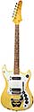Wurlitzer-Cougar solid body, 2 pickup, stereo, yellow finish, double cutaway, electric guitar