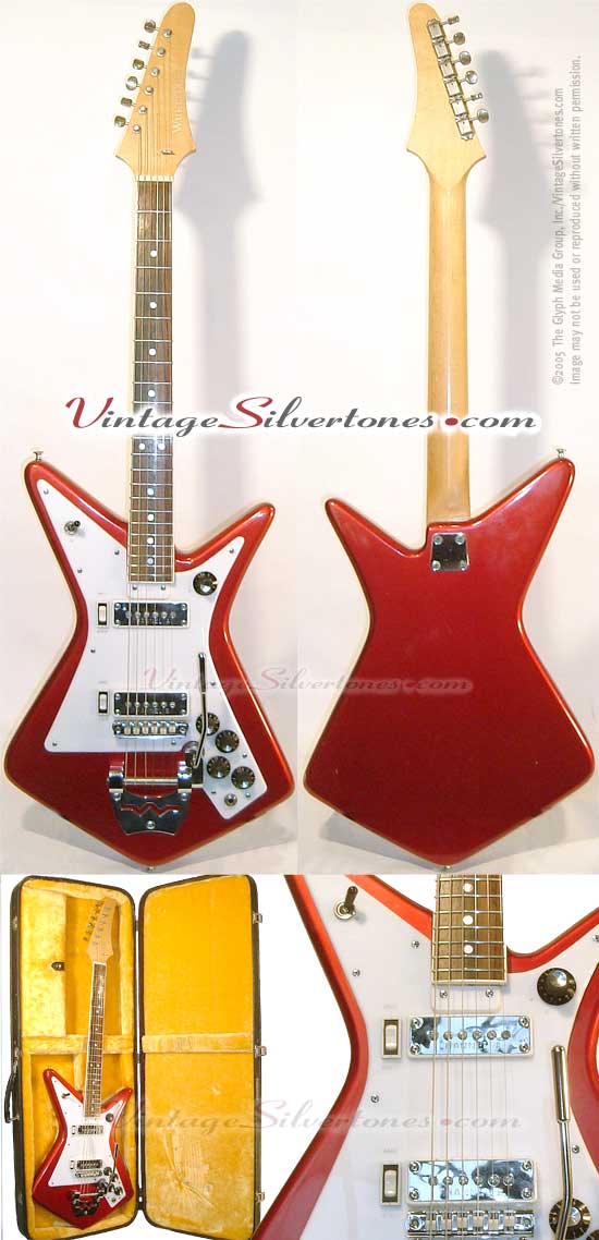 Wurlitzer Gemini solid body, stereo, electric guitar - 2 pickups - candy apple red finish