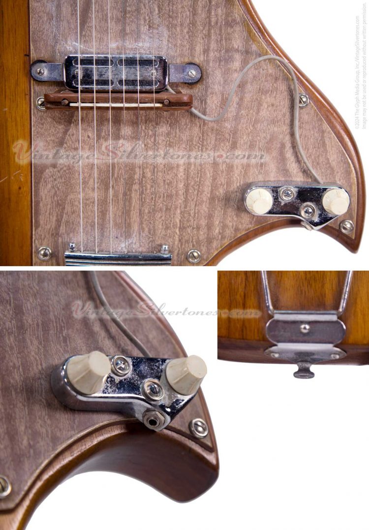 Custom-made electric guitar one pickup, mahogany - jack-details
