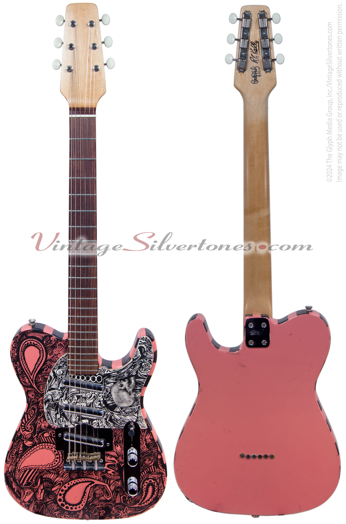 Cindy Guitars/Kelly Guitars-Carmine Street Guitars/MicroFrets custommade Kelly Tele - front/back